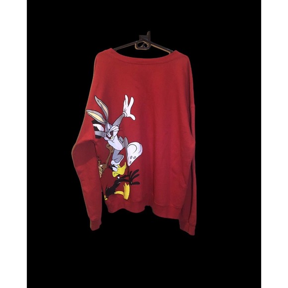 Vintage Looney Tunes Red Sweater Sz 3x Bugs Bunny Tweety Martian - Big And Tall - Picture 4 of 4